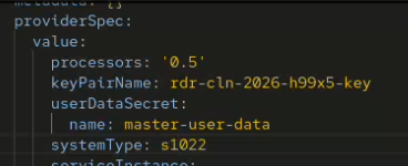 A zoom-in of the value to change in the yaml file
